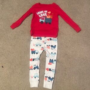Toddler size 3T boys Valentine’s Day pajama set